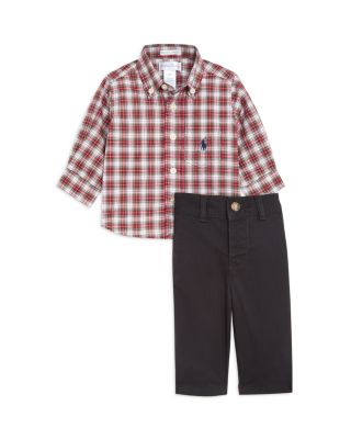 Ralph Lauren - Boys' Plaid Poplin Shirt & Chino Pant Set - Baby