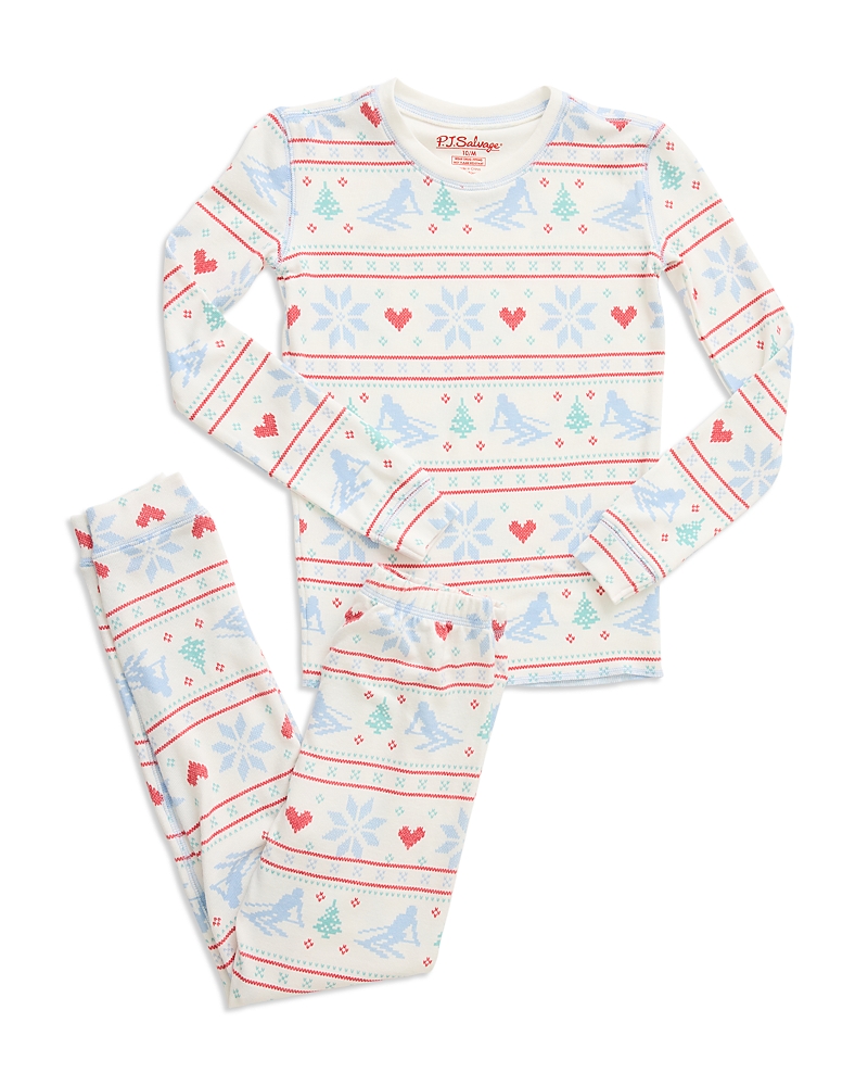 Shop Pj Salvage Unisex Apres All Day Pajama Set - Little Kid, Big Kid In Ivory