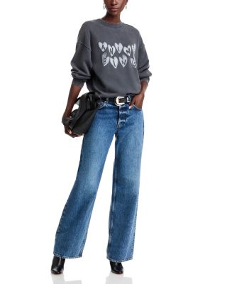 Anine Bing Spencer Hearts Sweatshirt Bloomingdale's