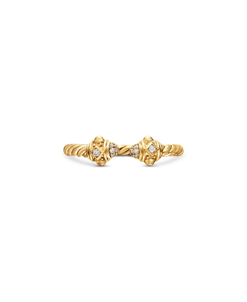 David Yurman Renaissance Ring in 18K Yellow Gold with Diamonds, 7 in White/Gold