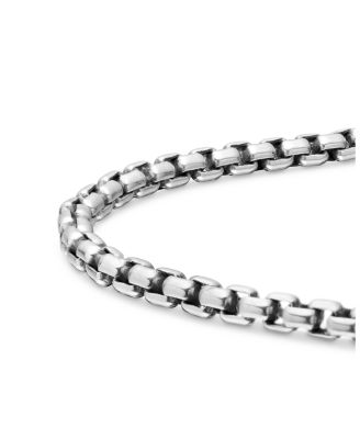 Men's Box Chain Bracelet in Sterling Silver, 2.7mm