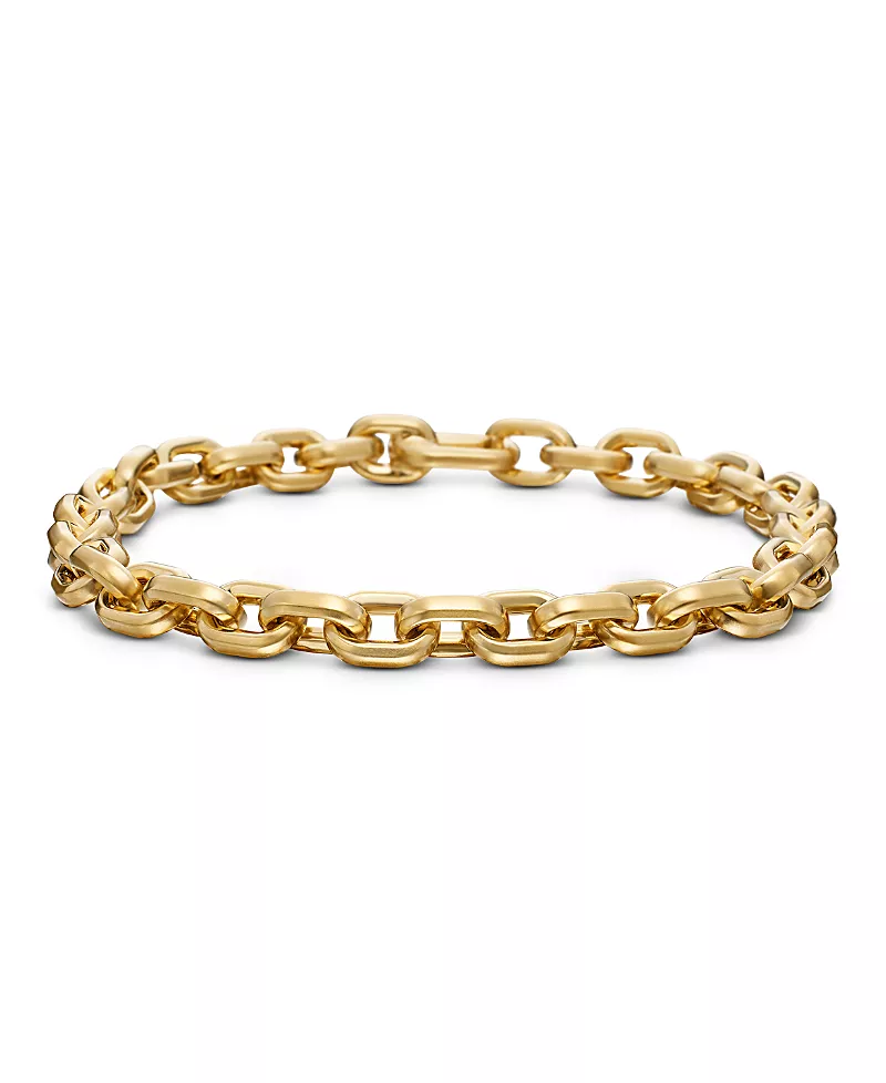 David Yurman Men's Deco Chain Link Bracelet in 18K Yellow Gold, 6.5mm