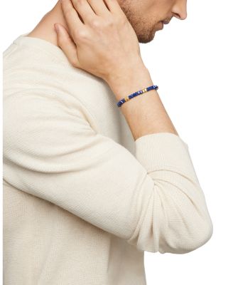 Men's 18K Yellow Gold Spiritual Beads Bracelet, 6mm