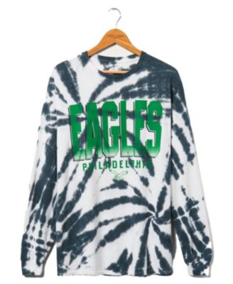 Junk Food Clothing - Unisex NFL Philadelphia Eagles Game Time Tie Dye Long Sleeve