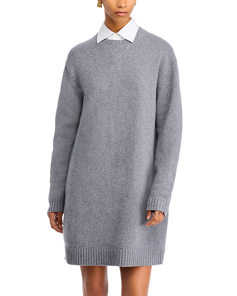 Theory Wool & Cashmere Sweater Dress In Ash Melange
