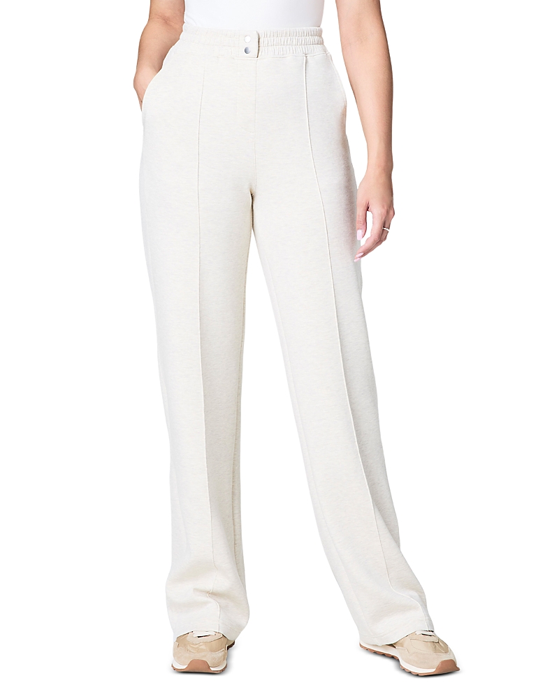 Spanx Airessentials Brushed Straight Leg Pants In Heather Cream
