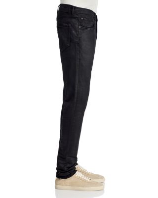 3-D Resin Skinny Fit Jeans in Black Repair