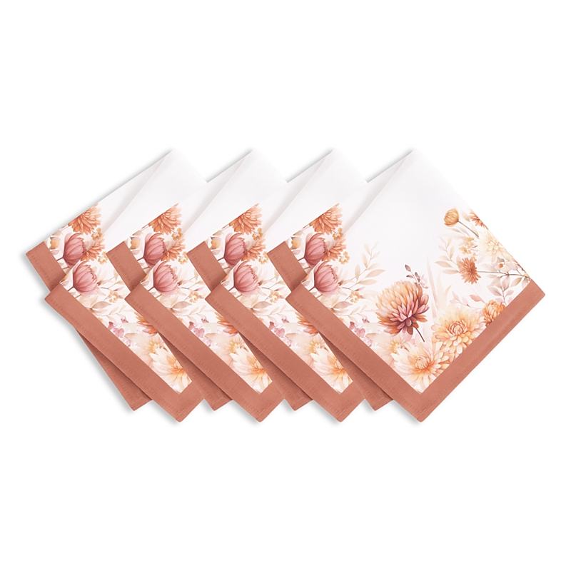 ELRENE HOME FASHIONS AUTUMN BLOOMS NAPKINS, 17X 17, SET OF 4