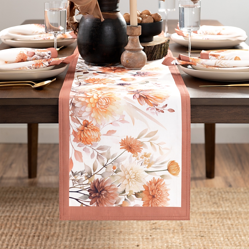 Elrene Home Fashions Autumn Blooms Table Runner In Multi