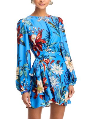 FARM Rio - Surreal Flowers Faux Wrap Dress