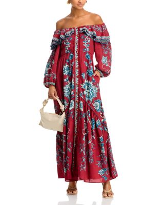 Tropical Landing Off-the-Shoulder Dress