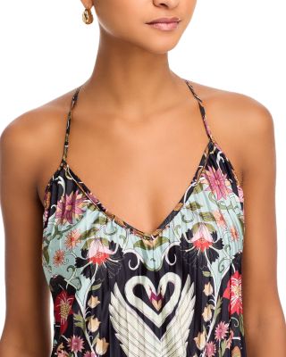 farm rio flowing beauty pleated dress Black Arabesque Floral Pleated Midi Dress  FARM Rio