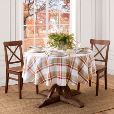 Seneca Plaid Harvest Cotton Oval Tablecloth