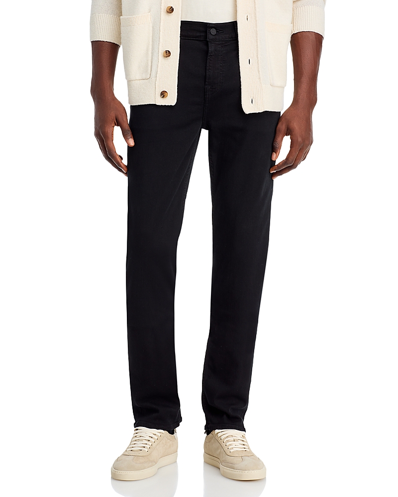 7 For All Mankind Slimmy Tapered Luxe Performance Jeans In Black