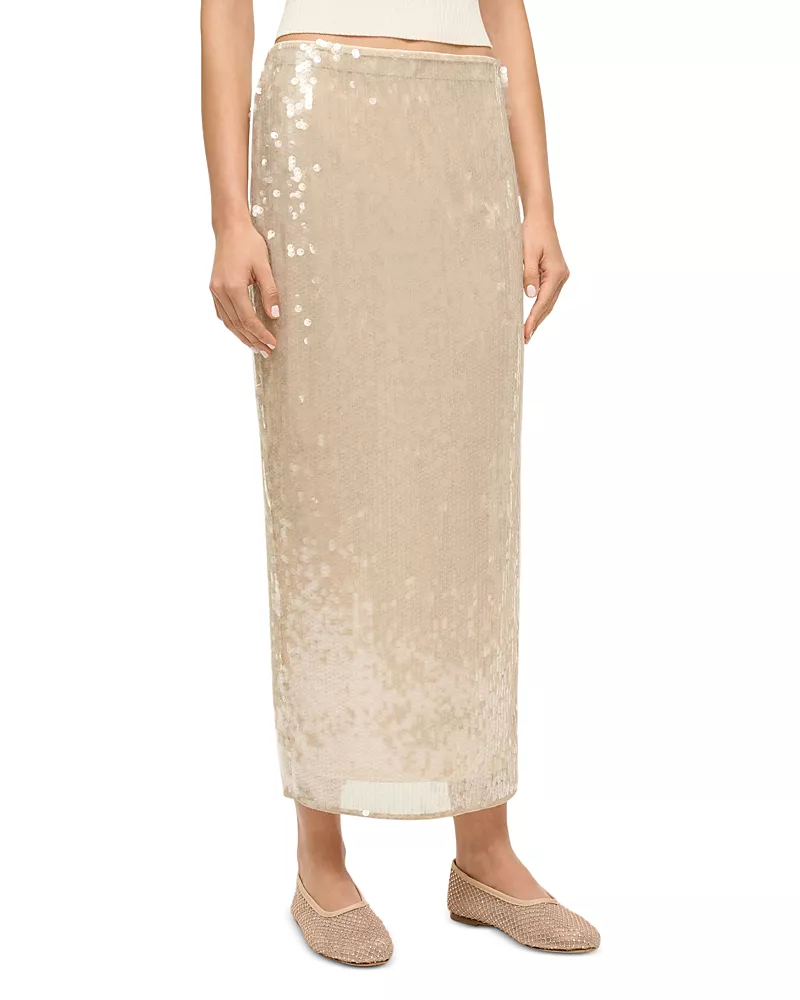Staud Casey Sequin Skirt