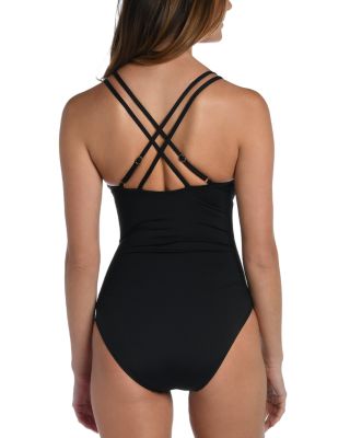 Lace Up One Piece Swimsuit