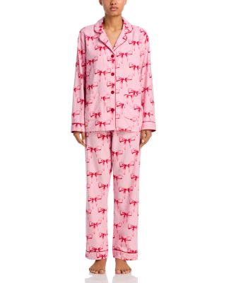 PJ Salvage Ribbon Bows Flannel Pajama Set Bloomingdale's