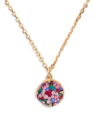 kate spade new york Multicolor Pave Mini Pendant Necklace in Gold Tone, 16-19