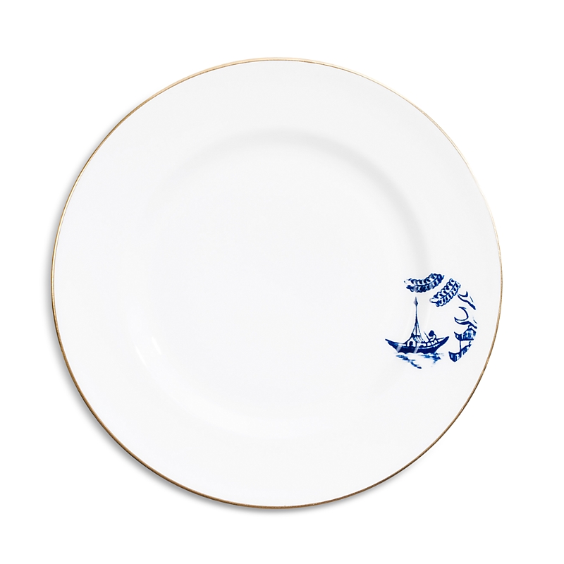 Richard Brendon Willow Rimmed Bread & Butter Plate In Gold / Blue / White