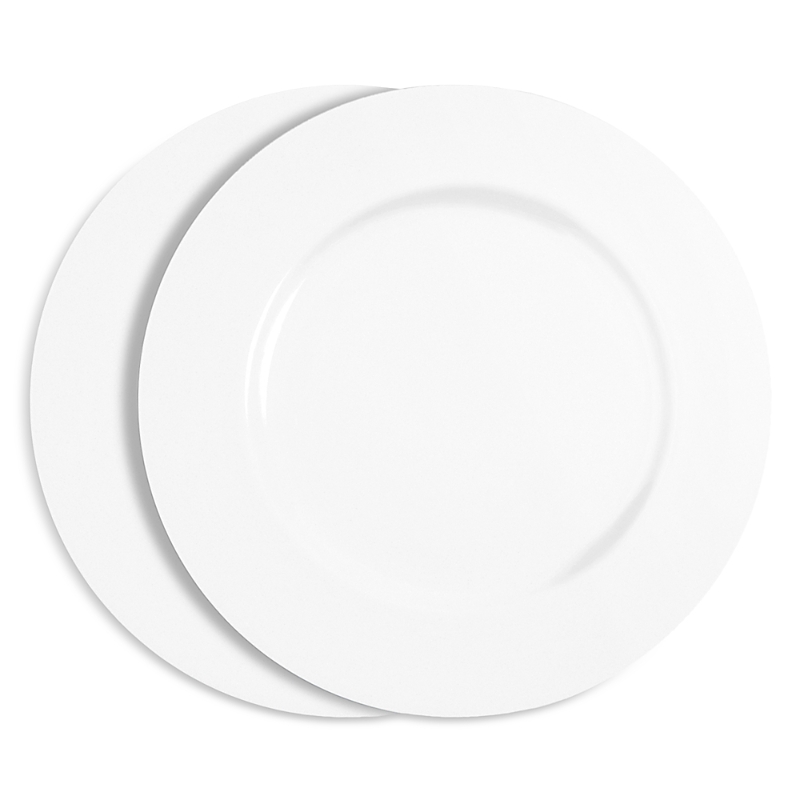 Richard Brendon White Rimmed Dinner Plate, Set Of 2 In White