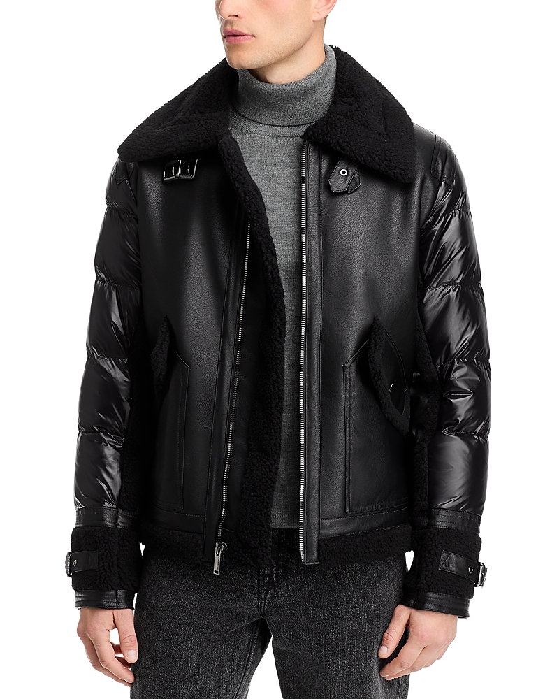 Karl Lagerfeld Zipped Biker Jacket In Black