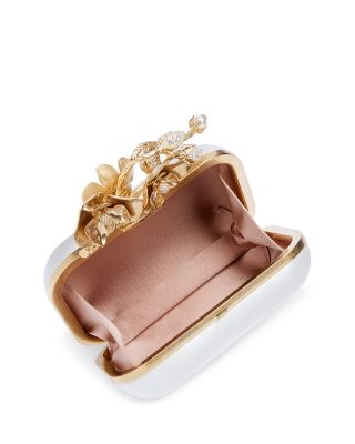 Cloud Satin Flower Jewel Clutch