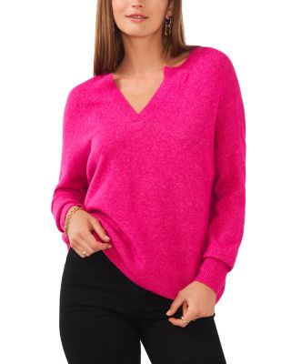Drop Shoulder Henley Neck Sweater