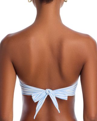 Rosette Striped Bandeau Bikini Top - Exclusive