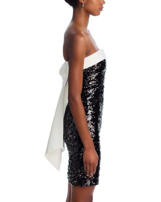 Alice+Olivia■Sibella Sequin Bow Strapless Dress■ドレス Alice + Olivia Sibella Sequined Strapless Draped Bow Back