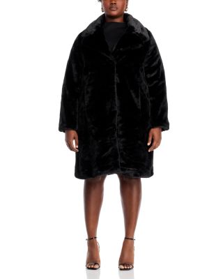 Faux-Fur Coat with Wide Lapels - Exclusive