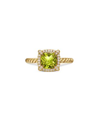 David Yurman - Petite Ch&acirc;telaine&reg; Pav&eacute; Bezel Ring in 18K Yellow Gold with Pink Tourmaline