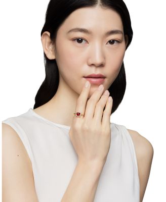 Petite Ch&acirc;telaine&reg; Pav&eacute; Bezel Ring in 18K Yellow Gold with Pink Tourmaline