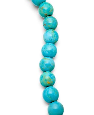 Men's Spiritual Beads Bracelet in Sterling Silver with Turquoise, 8mm