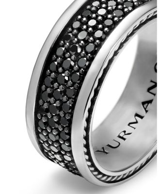 Men's Streamline&reg; Three-Row Band Ring with Black Diamonds