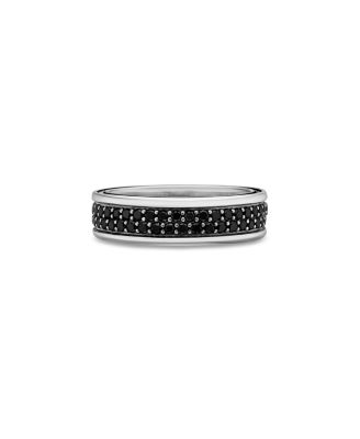 David Yurman - Men's Streamline&reg; Two Row Band Ring in Sterling Silver with Black Diamonds, 6.5mm