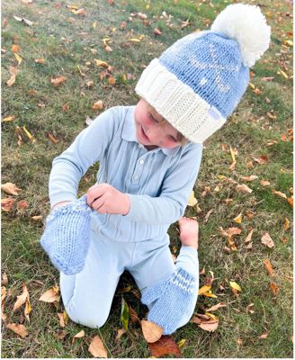 Boys' Golf Bobble Hat & Mittens Set - Baby, Little Kid, Big Kid