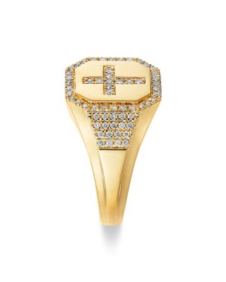 Men's Diamond Statement Ring in 14K Yellow Gold, 0.50 tcw