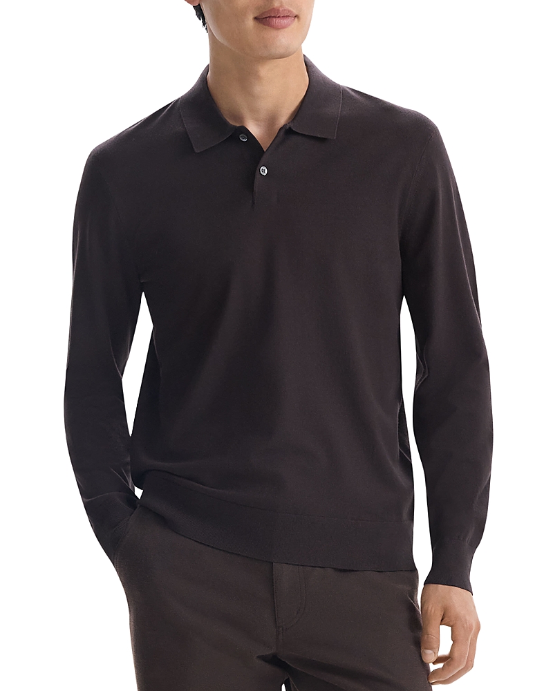 Theory Goris Long Sleeve Polo In Hickory