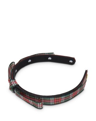 Lele Sadoughi Bardot Berry Check Bow Headband