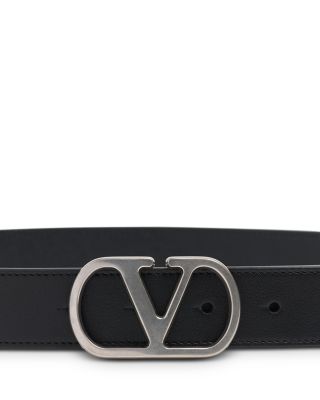 Men&#39;s Logo Buckle Leather Belt