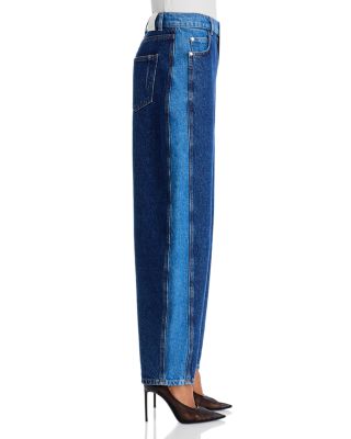 Derek Lam 10 Crosby Denise Color Blocked High Rise Barrel Jeans in