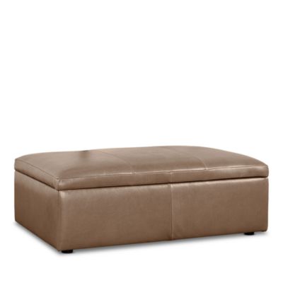 Auburn Large Rectangle Storage Ottoman, in Leather