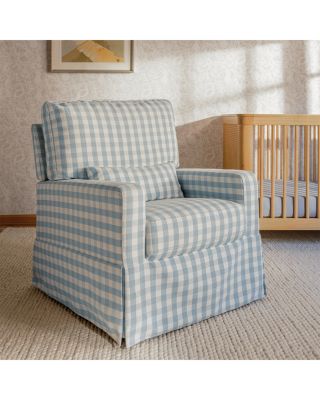 Crawford Pillowback Comfort Swivel Glider in Gingham