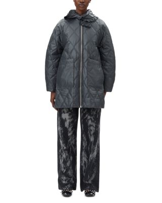 Quilted Tie Neck Coat