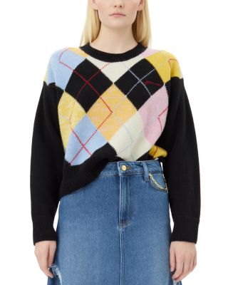 GANNI - Harlequin Wool Blend Sweater