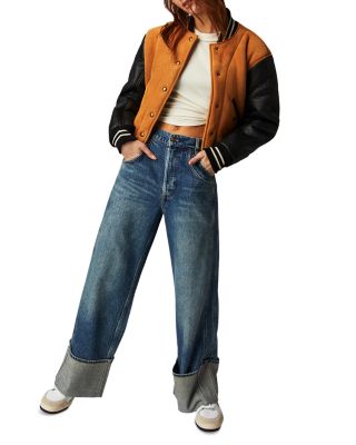 Free People Final Countdown Wide Leg Jeans in To The Wire