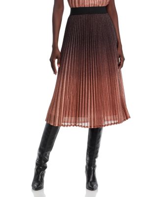 T Tahari - Pleated Shimmer Midi Skirt