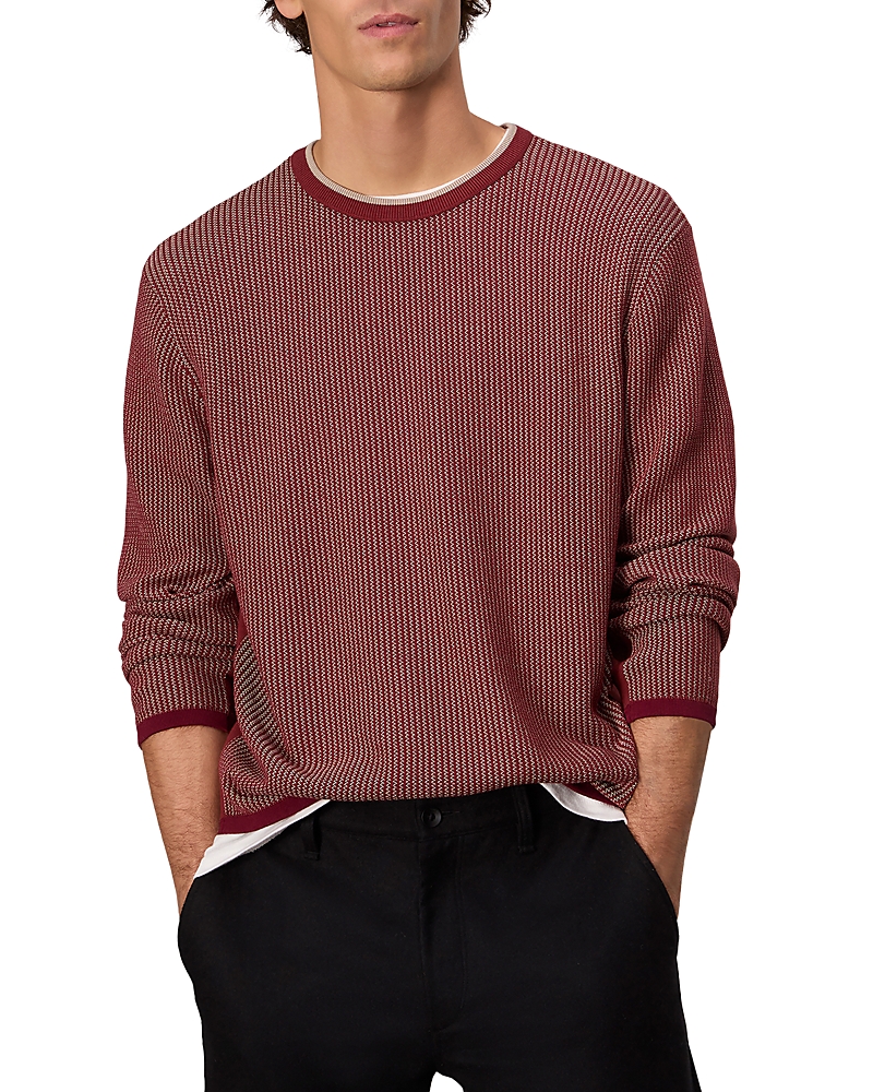 Rag & Bone Harvey Crewneck Cotton Sweater In Maroon