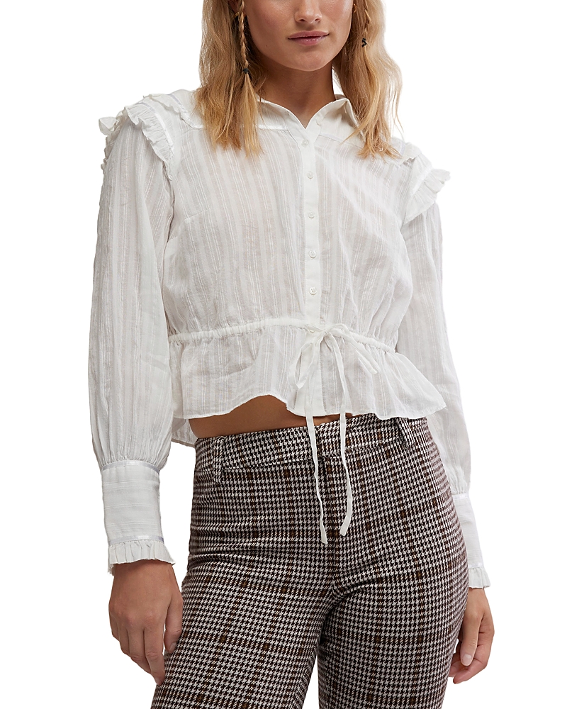 Free People Solid Daybreak Blouse In White