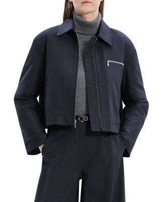 Theory - Crop A-Line Wool Blend Jacket